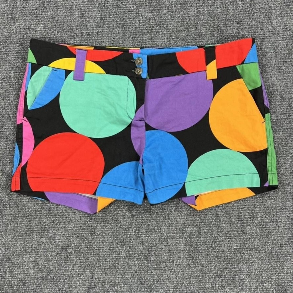 Loudmouth Golf Shorts Womens 10 Colorful Polka Dot Rainbow Cotton Pattern‎